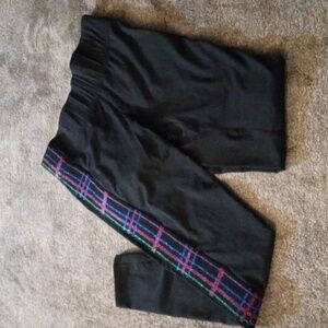 Terez NWT glitter plaid side stripe leggings